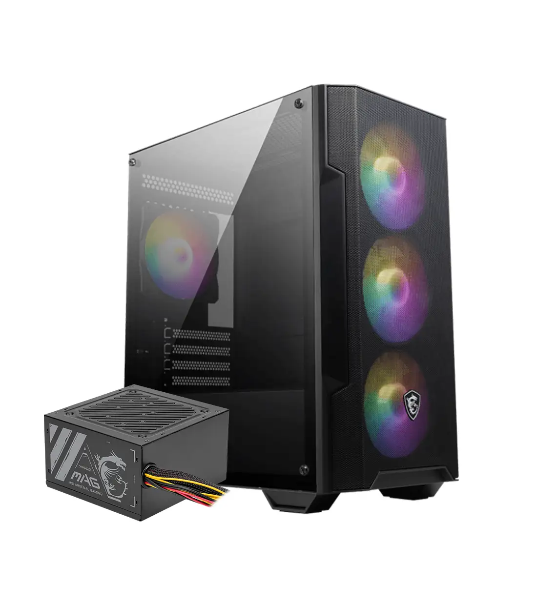 کیس و پاور گیمینگ ام اس آی MAG FORGE M100A + MAG A500N-H